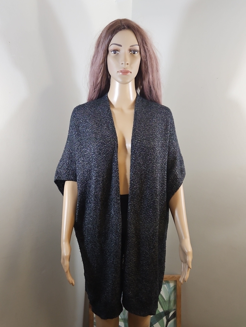 Aritzia COMMUNITY Open-Front  Knit Cardigan Sweater - Black